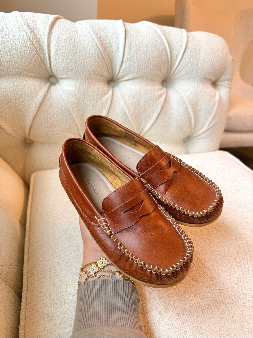 Elephantito Toddler Moccasin Loafers in Chestnut Brown